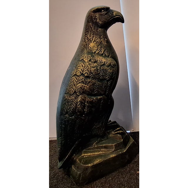 American Vintage Cast Iron 32" H White Eagle Oil Co. Eagles - Set of 2 For Sale - Image 3 of 11