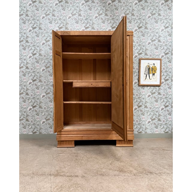 Art Deco Oak Wardrobe, 1940s For Sale - Image 9 of 18