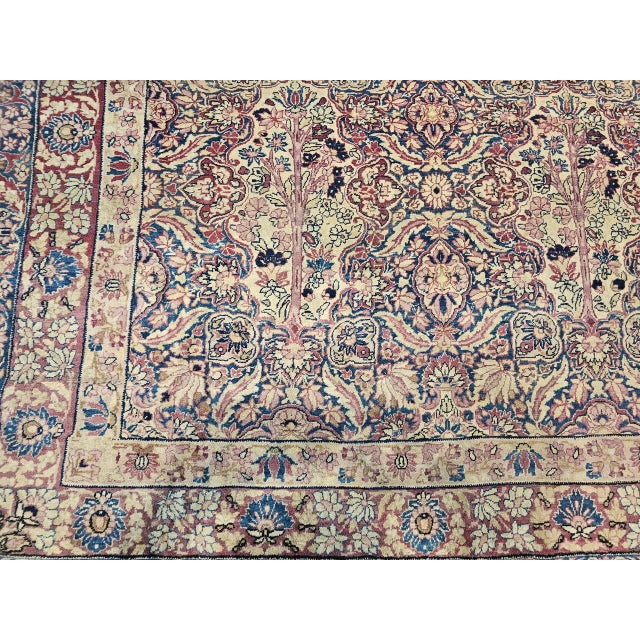 19th Century Oversized Persian Kerman Lavar Rug, Hand-Knotted Wool, Allover Tree of Life Pattern, Royal-Blue & Ivory, 14’ X 18’ For Sale - Image 14 of 17