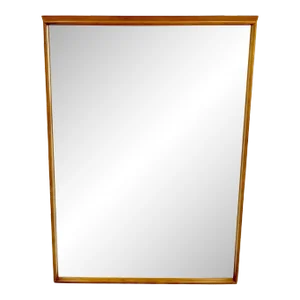 Danish Mid Century Modern Sleek Frame Rectangle Wall Mirror