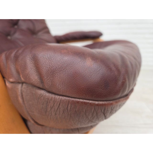 Scandinavian Adjustable Armchair in Furniture Leather and Bentwood, 1970s For Sale - Image 13 of 18