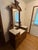 Antique Victorian Eastlake Walnut dresser. 1800's. 2 large and 2 small drawers with 3 white marble tops. Mirror in an...