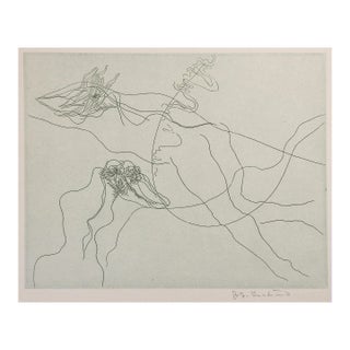 Late 20th Century Jose Guadalupe Guadiana Abstract Nude and Alligatro Etching For Sale