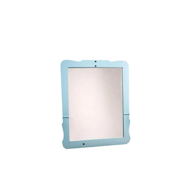 Antique Turquoise Painted Mirror For Sale - Image 4 of 7