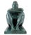 Art Deco green patinated bronze sculpture representing a seated female figure, 20th century style. This modern bronze...