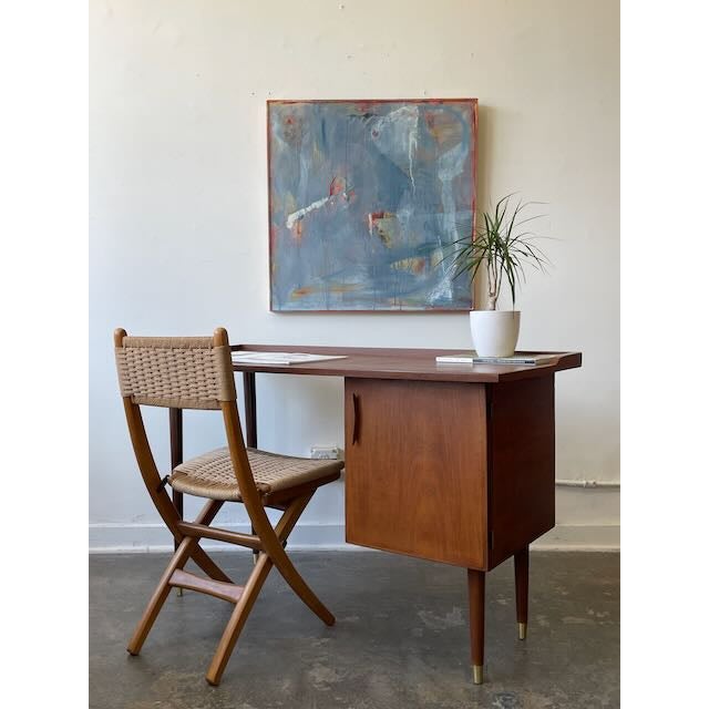 Mid-Century Modern 1960's Restored American Walnut Desk For Sale - Image 3 of 13
