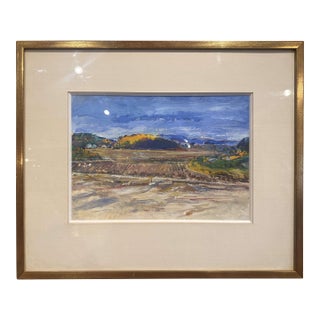 20th Century French Beach Painting in Giltwood Frame Signed Andre Barriere For Sale