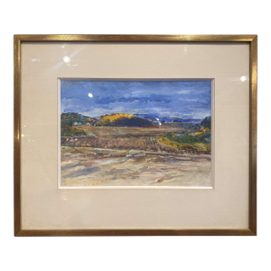 20th Century French Beach Painting in Giltwood Frame Signed Andre Barriere