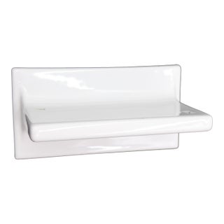 Reclaimed Rectangular White Ceramic Bathroom Shelf For Sale