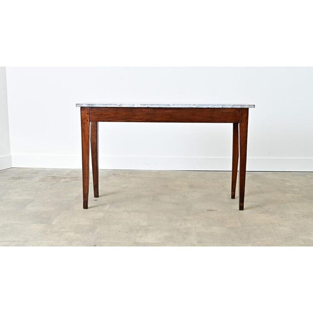 French 19th Century Oak & Marble Console For Sale - Image 9 of 10