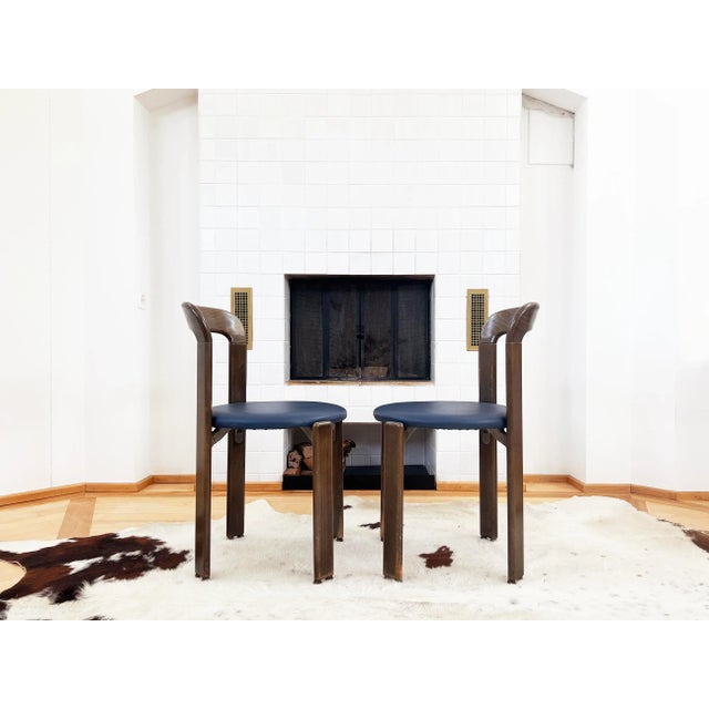 1970s Beautiful Condition, Upholstered Stackable Dining Chairs by Bruno Rey for Dietiker- One Chair (3 Available) For Sale - Image 5 of 10