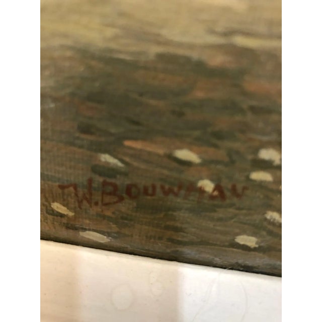 Mid 20th Century The Market Antique Original Oil on Canvas Signed at the Bottom, Framed For Sale - Image 4 of 4