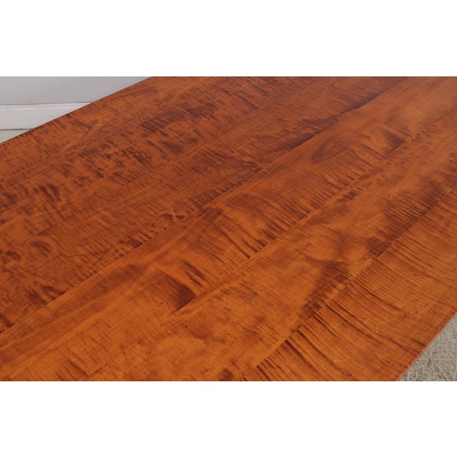 Brown Benchmade Tiger Maple Large Farmhouse Dining Tavern Table For Sale - Image 8 of 14