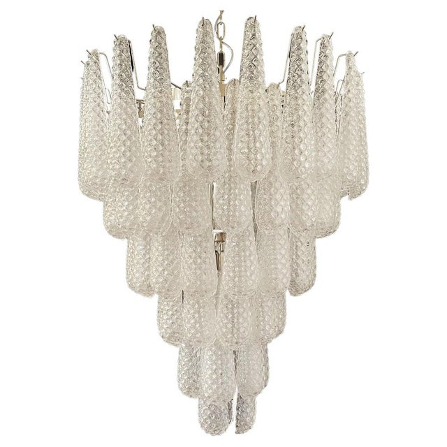 Italian Murano Glass Petals Chandelier, 1970s For Sale - Image 3 of 18