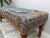 Blue Rug Printed Fabric Upholstered Dining Bench For Sale - Image 9 of 10