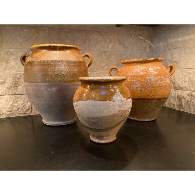 French Provincial 19th Century French Provincial Confit Pots - Set of 3 For Sale - Image 3 of 3