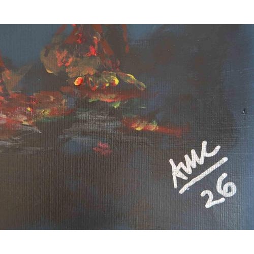 Contemporary Anna Maria Caboni, Moon and Sun, 2026, Acrylic Painting on Canvas For Sale - Image 3 of 4
