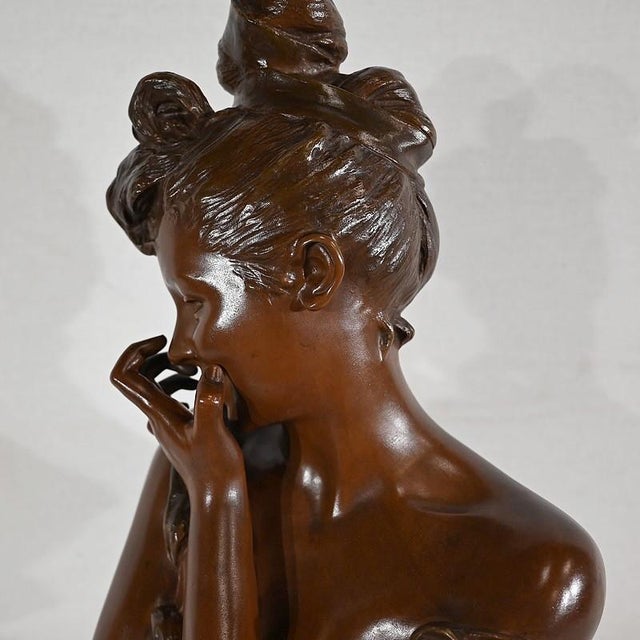 G. Van Der Straeten, Mischievous Young Woman, 1890s, Bronze For Sale - Image 18 of 18