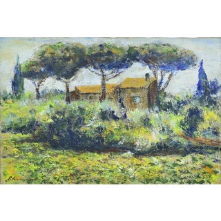 Pino Romanò, Countryside, Oil Painting, 2000 For Sale