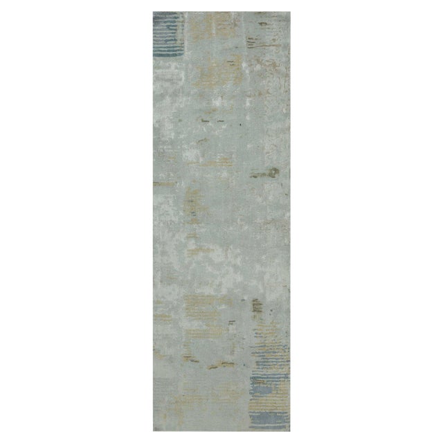 Ethereal Terrain – Modern Hand-Knotted Silk and Wool Runner by Doris Leslie Blau For Sale