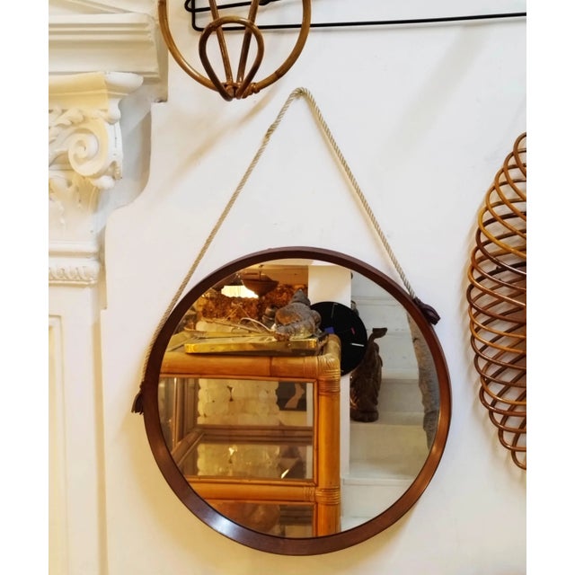 1960s Teak Wall Mirror attributed to Östen Kristiansson for Luxus, Swedish, 1960s For Sale - Image 5 of 6