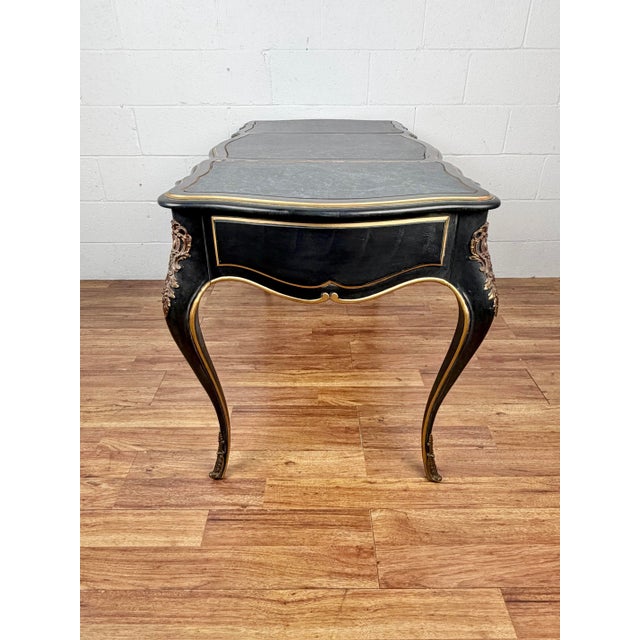 Wood 1960s Drexel French Louis XV Provincial Style Writing Desk W/ Matching Chairs For Sale - Image 7 of 8