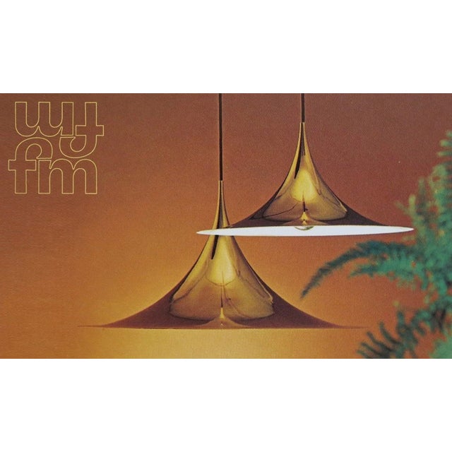 Semi-Large Gold Ceiling Lamp by Claus Bonderup & Torsten Thorup for Fog & Mørup, 1970s For Sale - Image 10 of 11