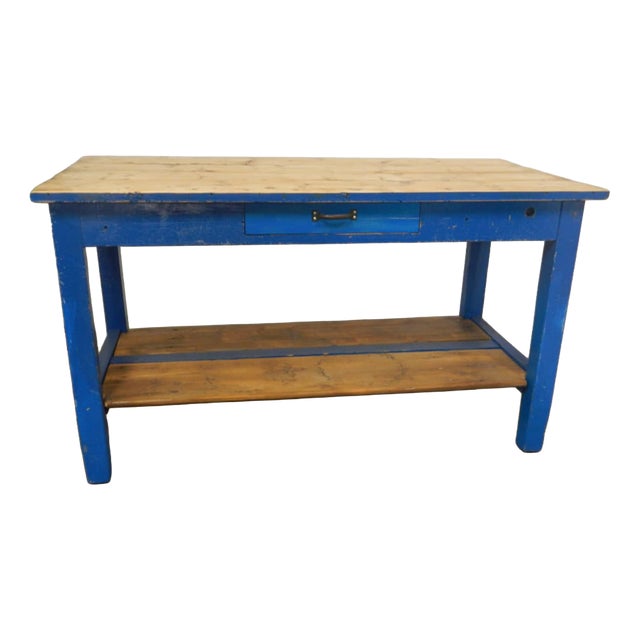 Vintage Worktable in Fir, 1970s For Sale