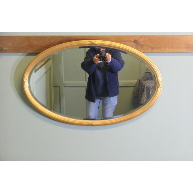 Large Italian Gilt Oval Mirror, 1900s For Sale - Image 3 of 7