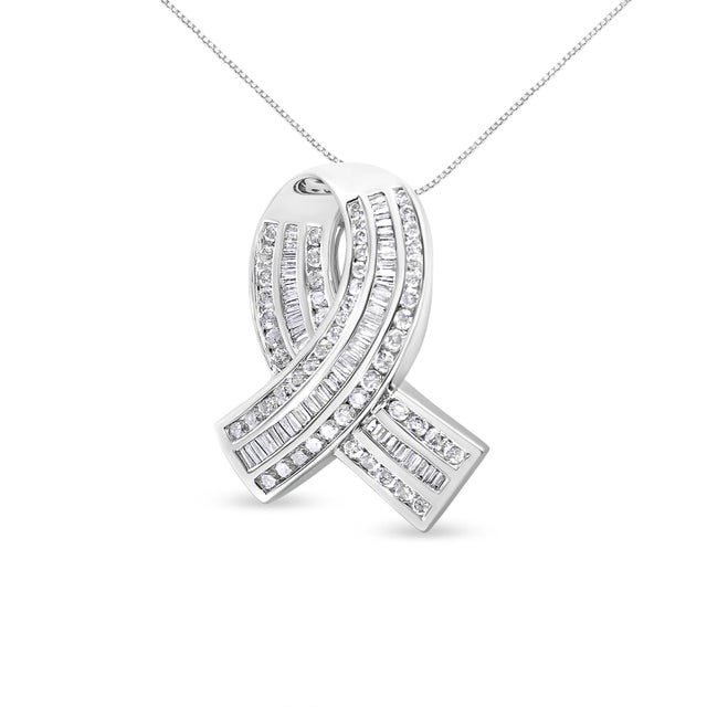 Raise awareness and show support with this diamond awareness pendant. The ribbon is a symbol of strength and support for...