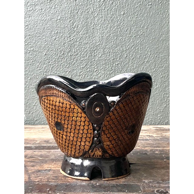Mid-Century Modern Vintage Original Studio Pottery Vase For Sale - Image 3 of 12