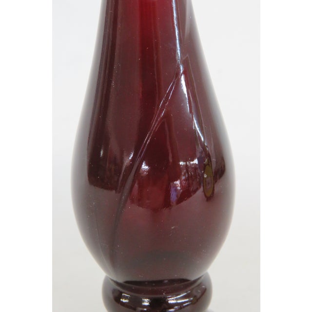 Hollywood Regency Avon Empty Glass Bottle With Stopper From 1970s Ruby Bud Vase Cologne Line 5014b For Sale - Image 3 of 10
