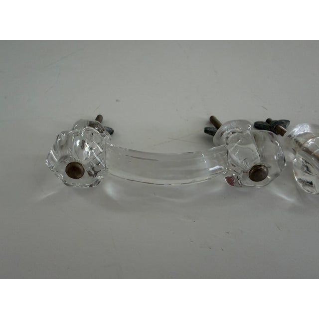 Pair of Vintage Clear Glass Bridge Drawer Pulls, 1930s–1940s Glass Cabinet Knobs== For Sale - Image 10 of 18