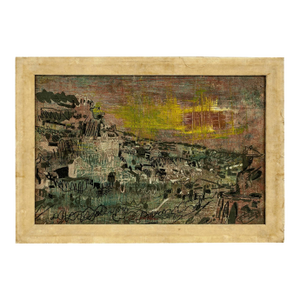 Pierre (Baron) Courtens, Rocamadour, Modernist Abstract Architectural Village Landscape