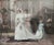 1898 French Painted Wedding Photograph Original ornate solid wooden golden frame Extremely rare large print Image...