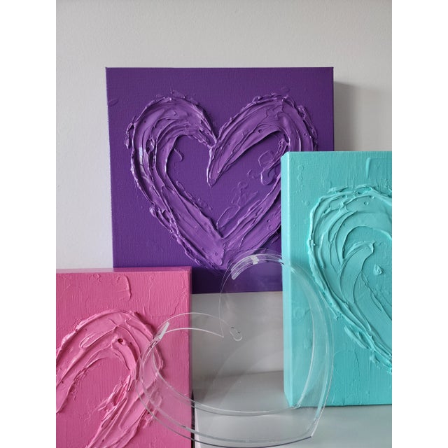 Purple Purple Abstract Heart Painting For Sale - Image 8 of 8