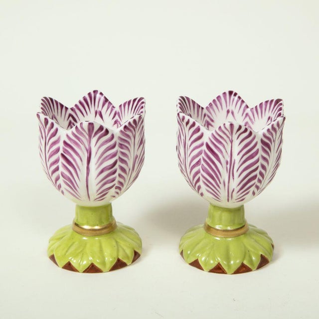 Mid 20th Century English Traditional Porcelain Tulip Cups For Sale - Image 4 of 9