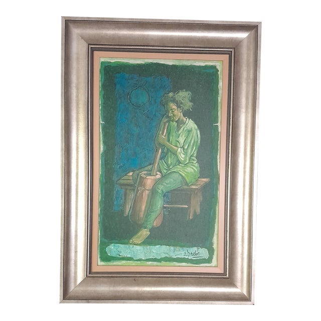 2000s "When Time Stands Still" Expressionism Acrylic Painting by Elpedio Robinson, Signed For Sale