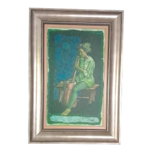 2000s "When Time Stands Still" Expressionism Acrylic Painting by Elpedio Robinson, Signed