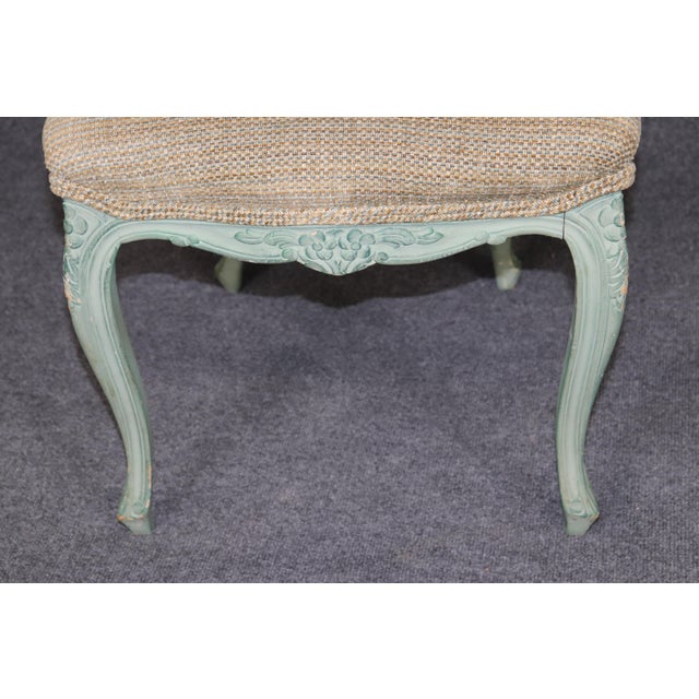 Set 8 French Louis XV Style Blue Painted Cane Back Dining Chairs For Sale - Image 4 of 11