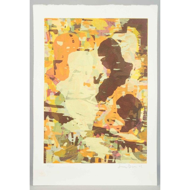 Lars Dan. Color lithograph on paper. Abstract composition with figures. Artist: Lars Dan (b. 1960) Material: Color...
