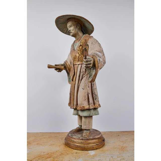 Early 19th Century c. 1800, Carved Chinese Figure For Sale - Image 5 of 6