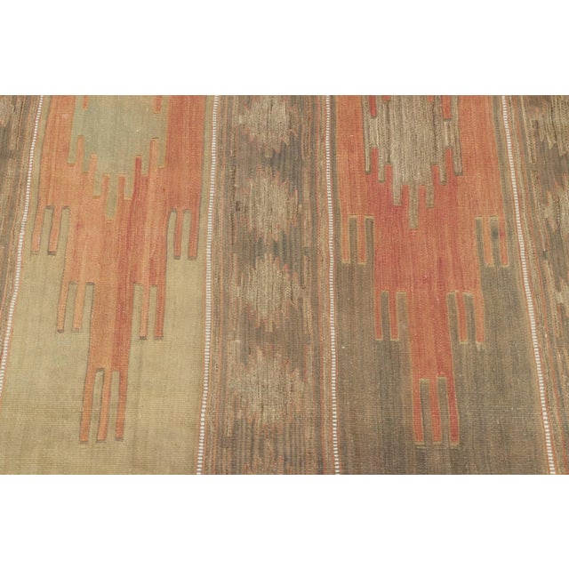 1950s Turkish Very Old Pale Color Hand Knotted Kilim Runner Rug For Sale - Image 11 of 13