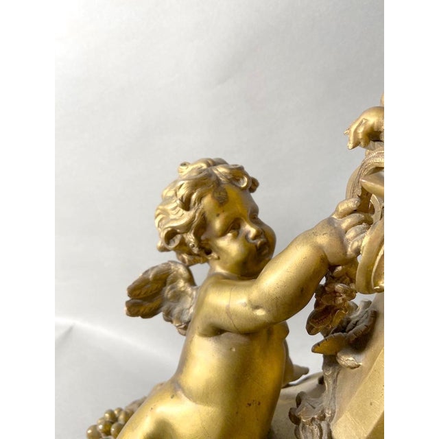 19thC French Louis XVI Gold Ormolu Bronze Mantel Clock For Sale - Image 13 of 18