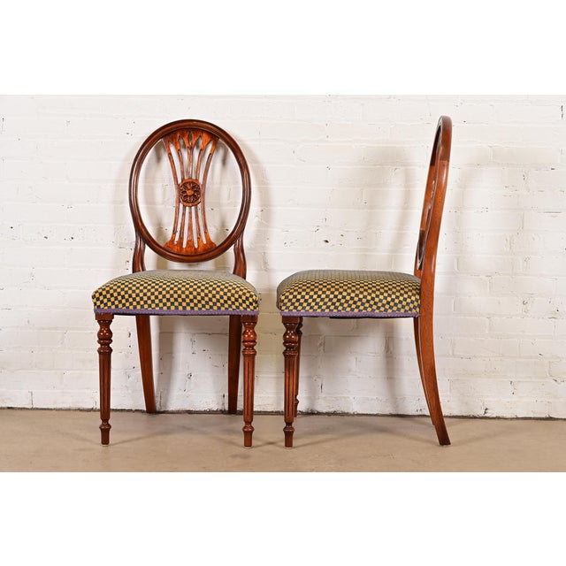 French Regency Louis XVI Carved Mahogany Dining Chairs by Bevan Funnell, Set of Eight For Sale - Image 10 of 13