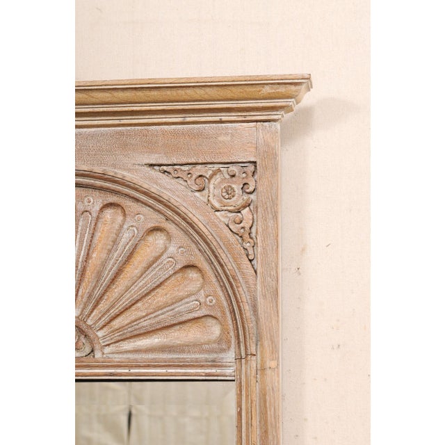 Beige French Antique Fan-Carved Pier Mirror For Sale - Image 8 of 11