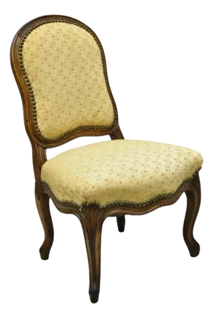 Early 20th Century Small Antique French Country Louis XV Style Carved Walnut Boudoir Side Chair