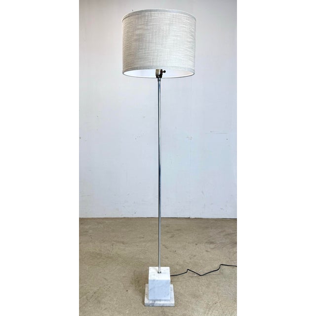 Mid Century Modern Sonneman / Kovacs Style Chrome & Marble Floor Lamp For Sale - Image 11 of 11