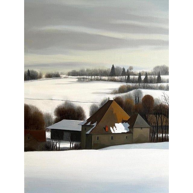 1970s Claude Sauthier, Fortified Farm of Soujet, Oil on Canvas, 1970s For Sale - Image 5 of 15