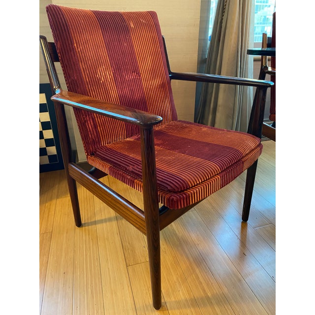 10 Danish modern armchairs by Sibast Furniture (Made in Denmark labels intact), attributed to Arne Vodder. - Rosewood...